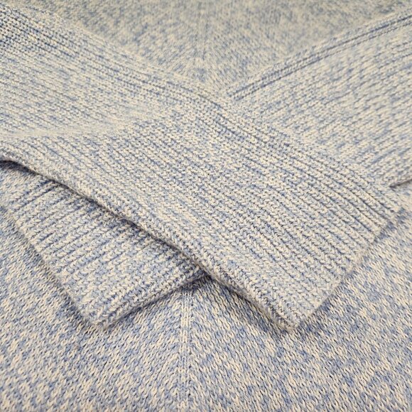 Talbots Blue & White Pima Cotton Knit Sweater Long Sleeve Womens Size L - Picture 9 of 13